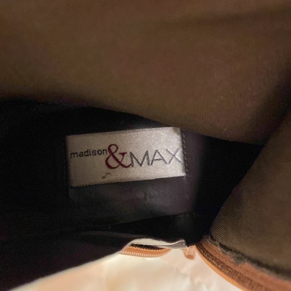 Madison & Max February Camel Stack Heeled Booties Size 7 - Picture 5 of 12